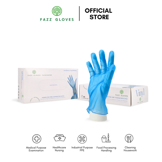 Vinyl Powder Free Examination Glove, Blue (100Pcs/Box)