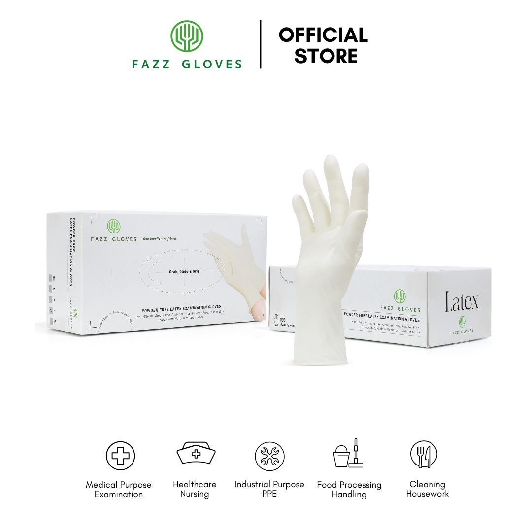Latex Powder Free Examination Glove, Natural (100Pcs/Box)