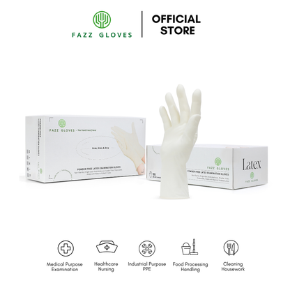 Latex Powder Free Examination Glove, Natural (100Pcs/Box)