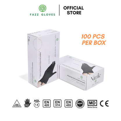 Nitrile Powder Free Disposable Glove, Black (100Pcs/Box)
