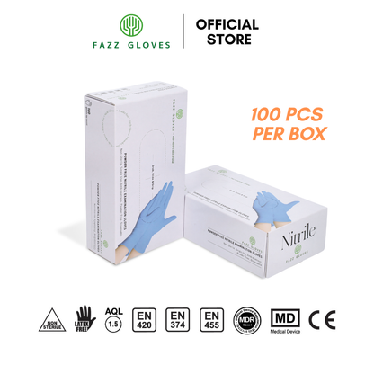 Nitrile Powder Free Examination Glove, Blue (100Pcs/Box)