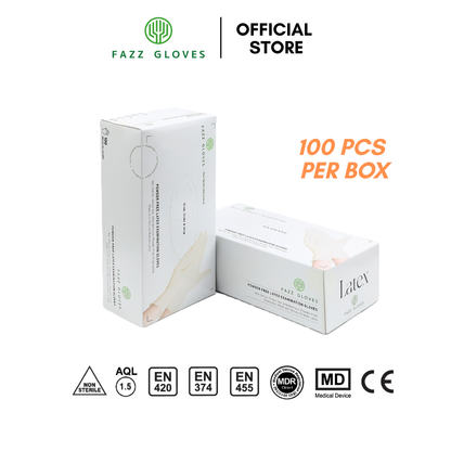 Latex Powder Free Examination Glove, Natural (100Pcs/Box)