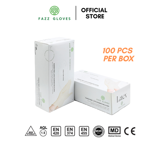 Latex Powder Free Examination Glove, Natural (100Pcs/Box)
