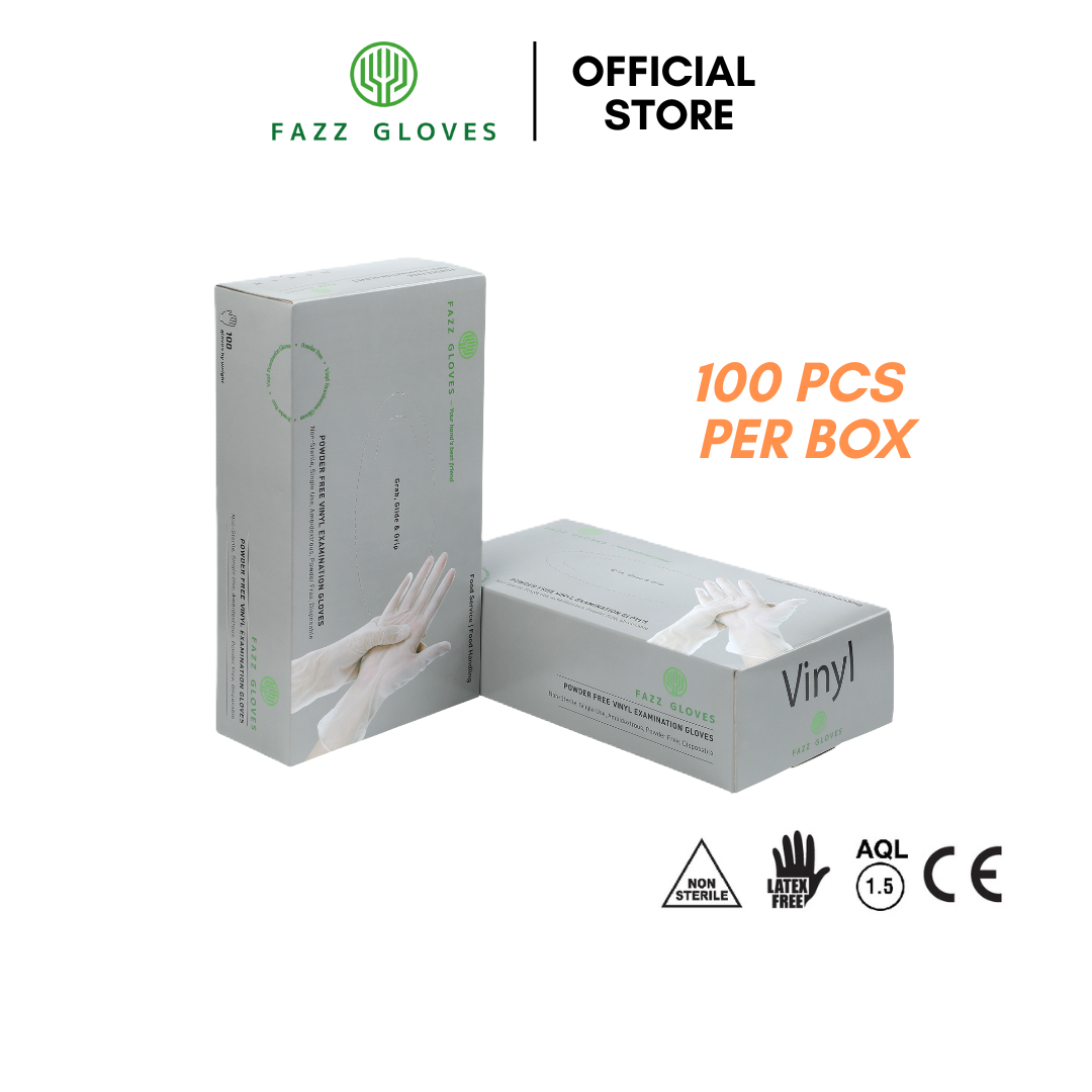 Vinyl Powder Free Examination Glove, Clear (100Pcs/Box)